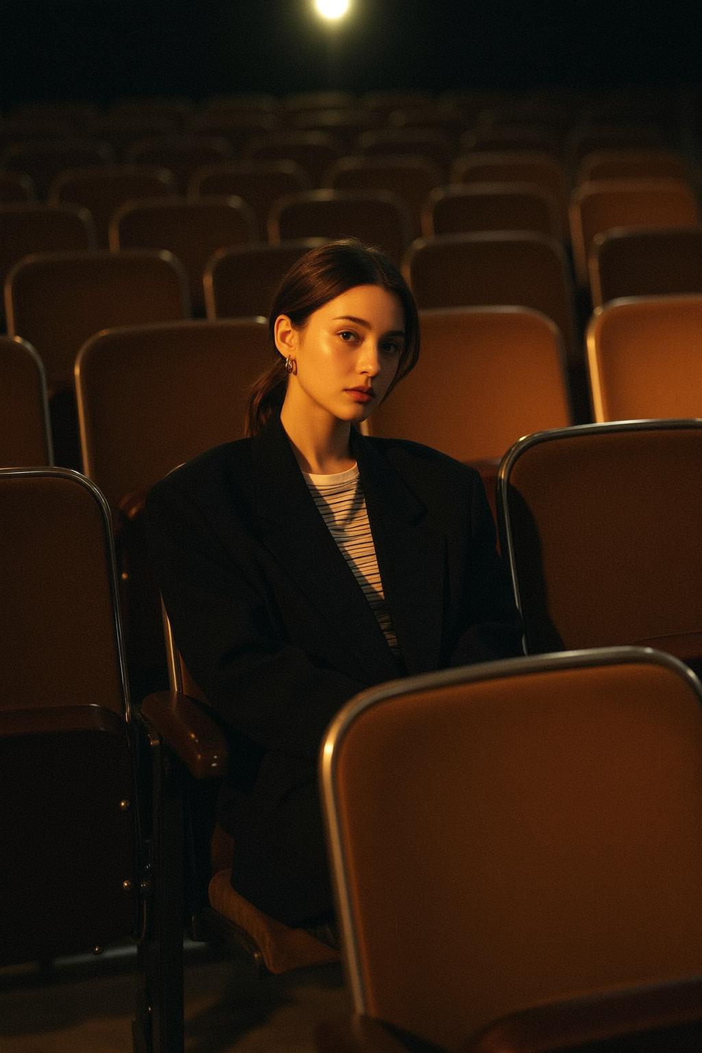 Explore Seated Empty Theater Looking Directly Neutral