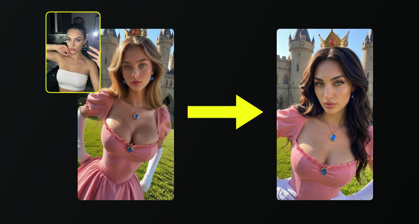 Lily remix walkthrough for Pink Princess Gown At Fairytale Castle Selfie