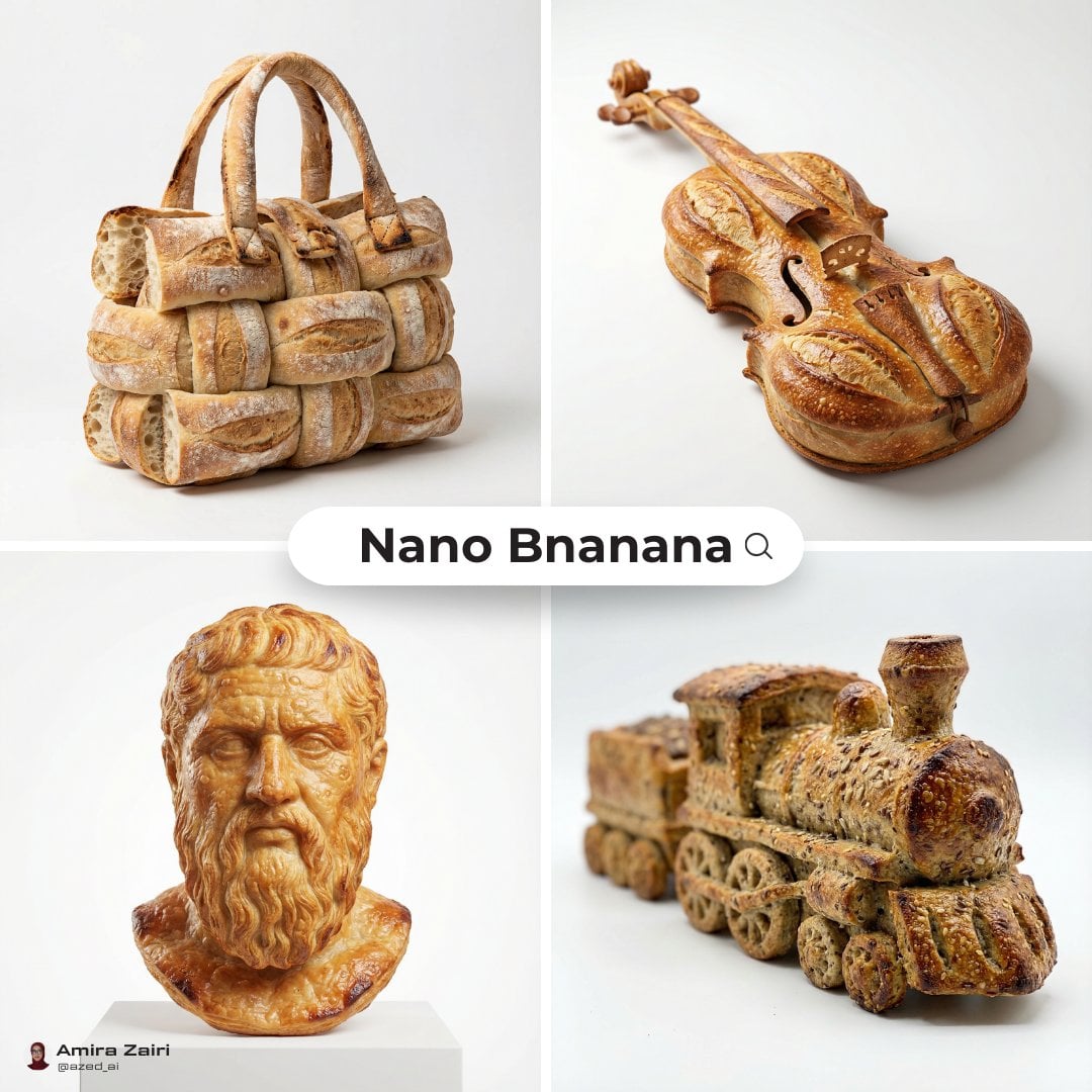 A realistic bread sculpture showcasing intricate details, with a golden brown crust and soft neutral background.