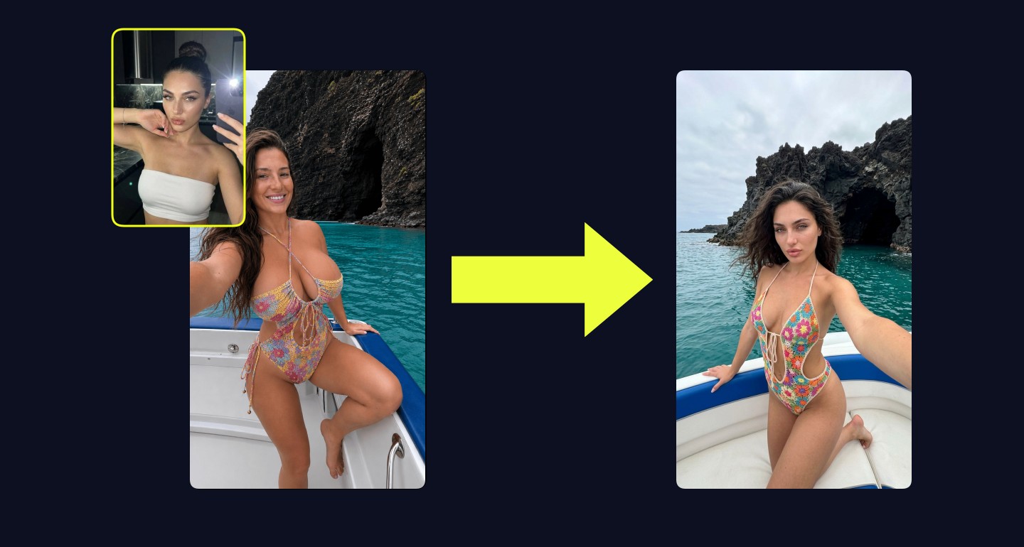 Lily remix walkthrough for Floral Monokini Selfie On Boat Volcanic Island