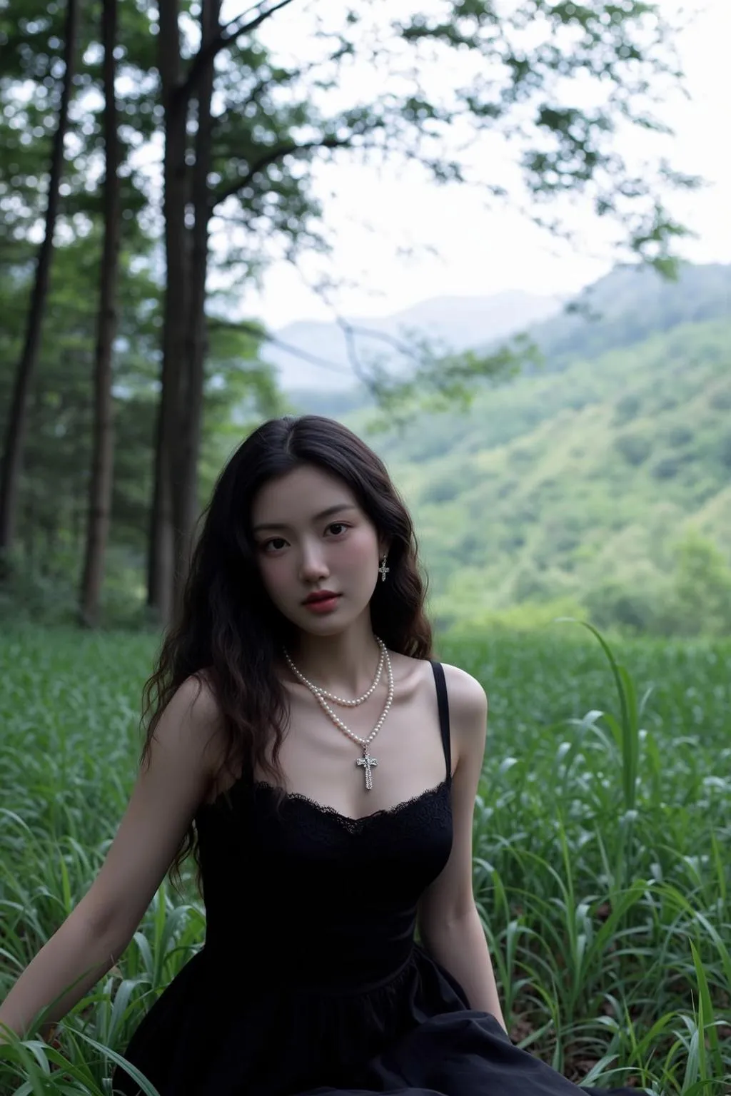 Earrings And Necklace In Fashion Portrait