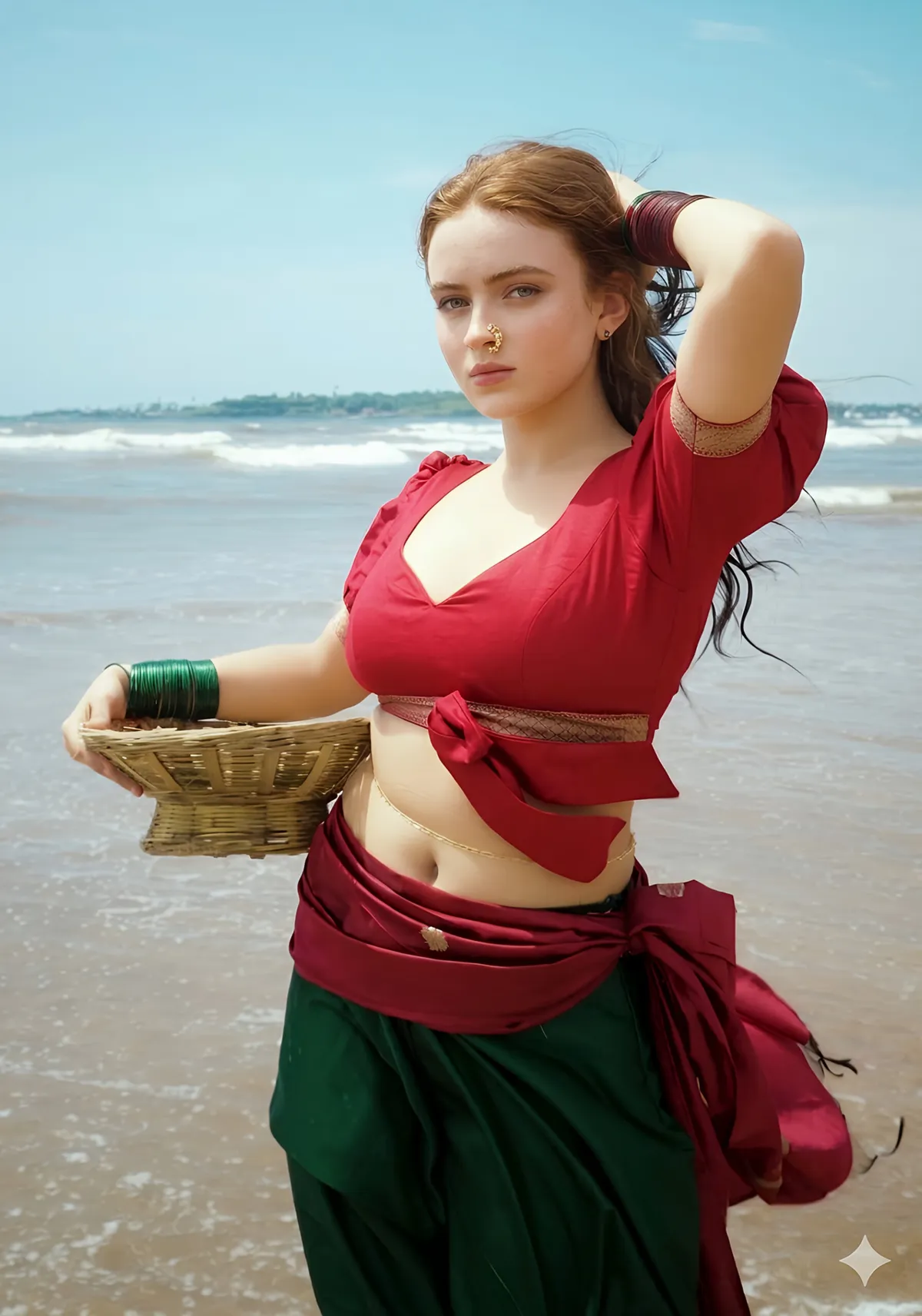 Piercings Bracelets And Body Chain In Beach Portrait
