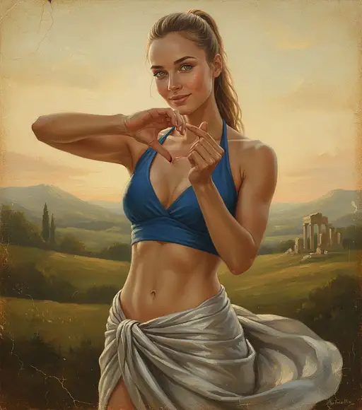 Neo-classical Style Painting Painted Montmartre Unknown Artist Semi Muscular Woman