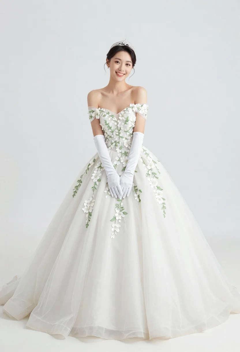 Smiling Woman With Dark Hair Styled Updo Wearing Sparkling Tiara