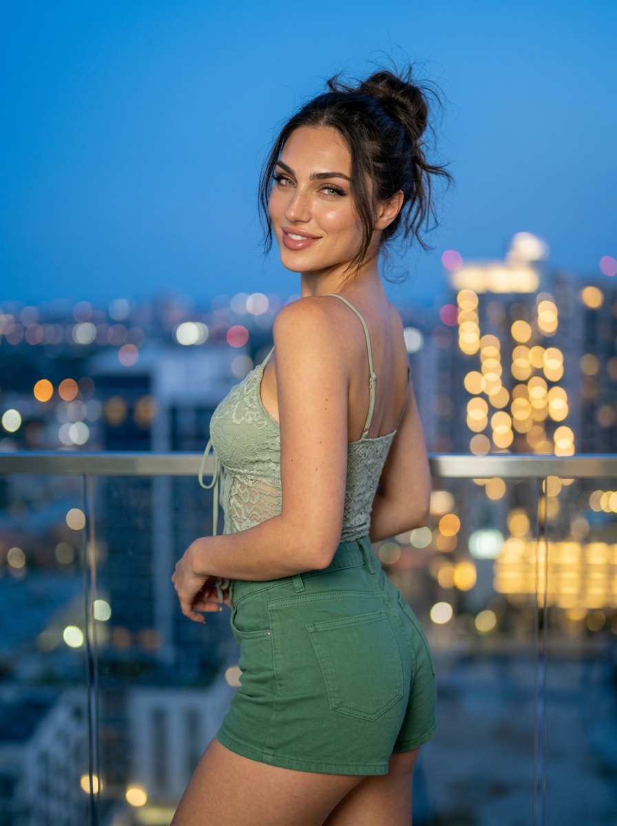 Balcony Twilight City Lights Bokeh