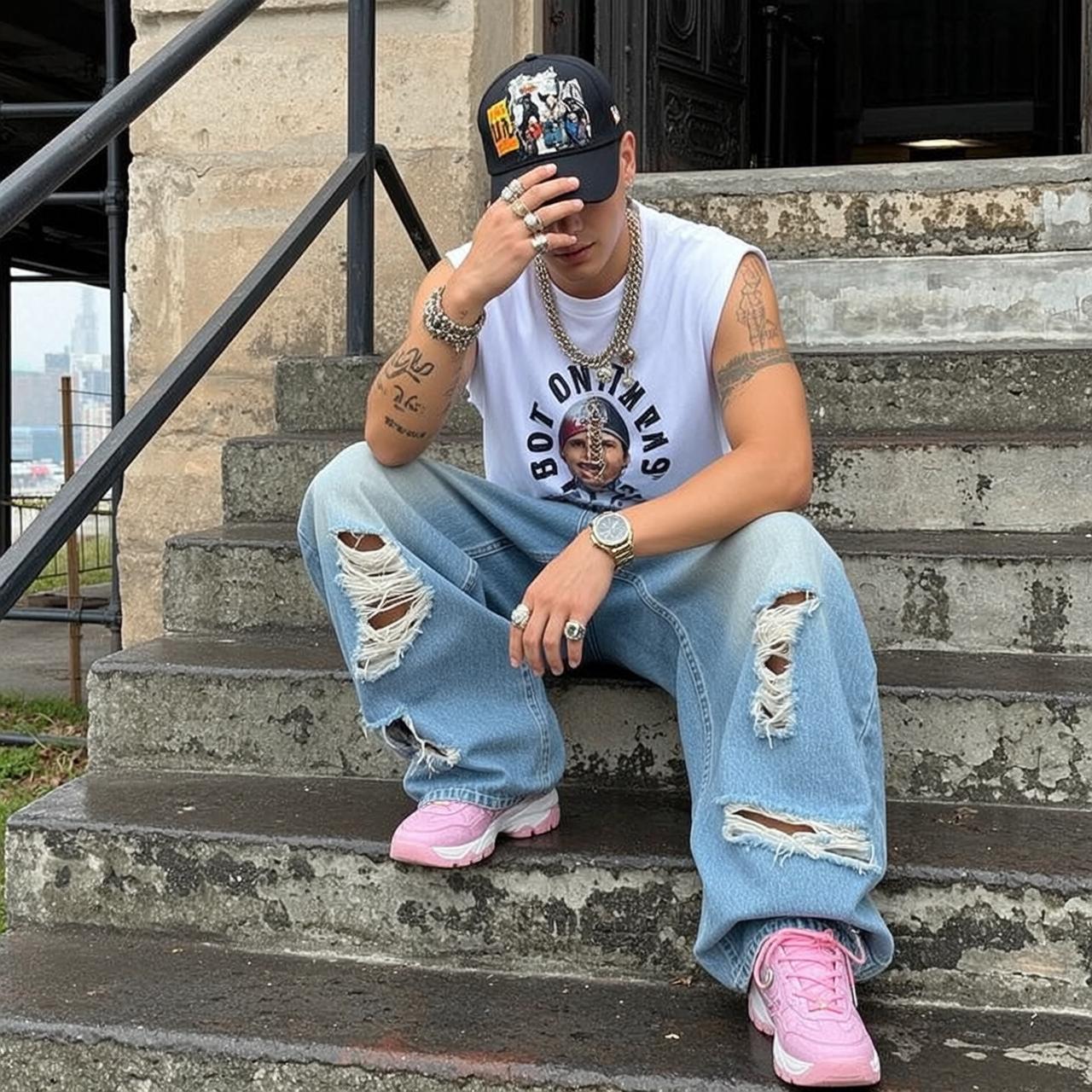 Concrete Steps Head In Hands
