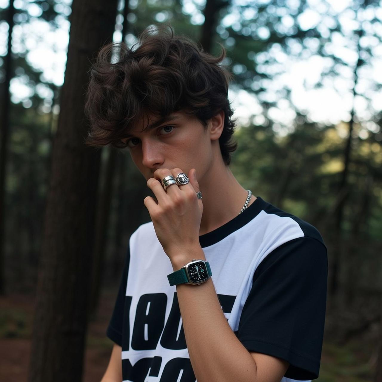 Forest Chin Touch Portrait