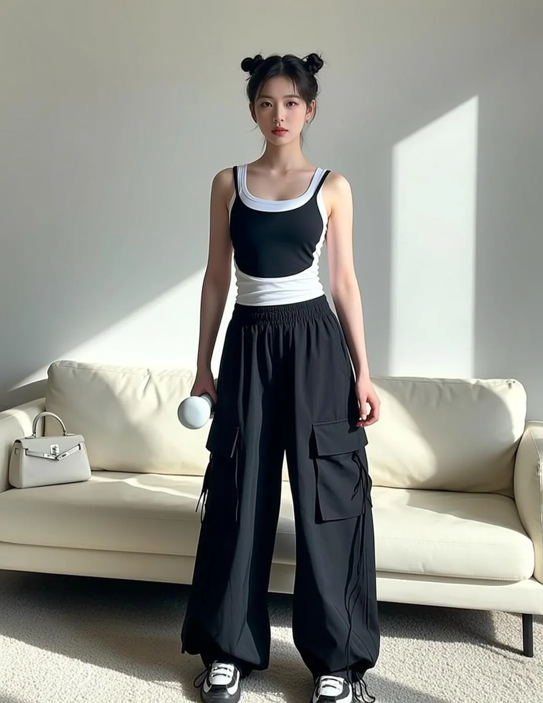 Casual Young East Asian Black Styled Two