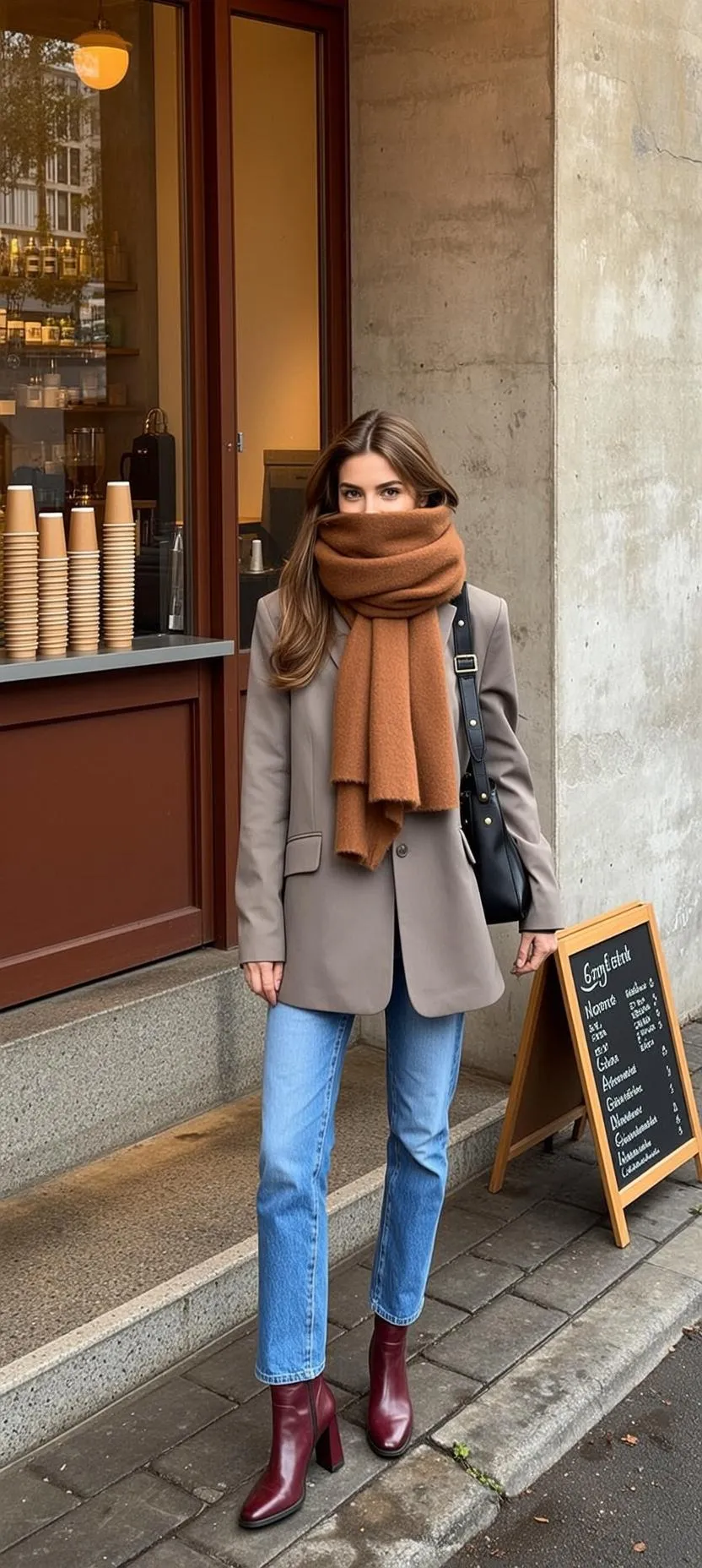 Autumn Young Long Brown Wavy Fair Oversized