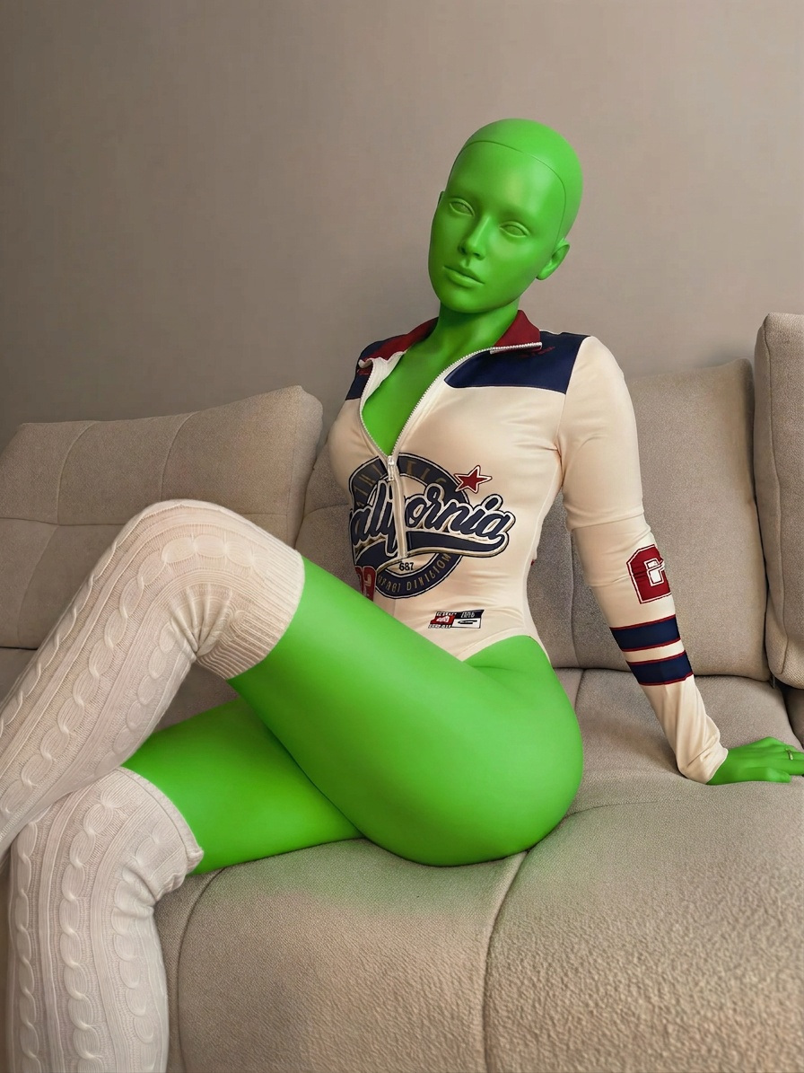 Template for Cream Graphic Bodysuit and Knit Socks