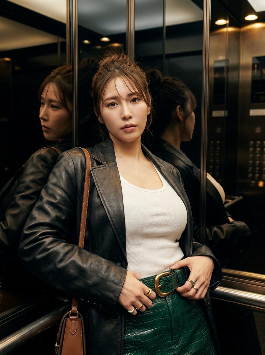 Dark Mirrored Elevator Fashion