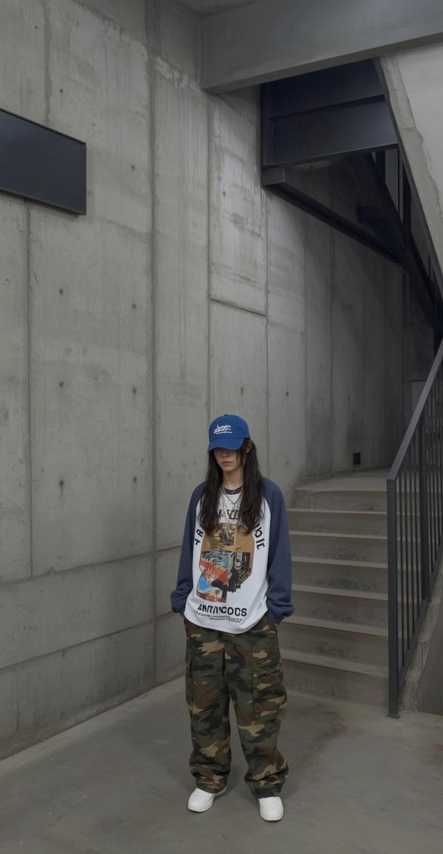 Skater Young Long Dark Straight Pale White