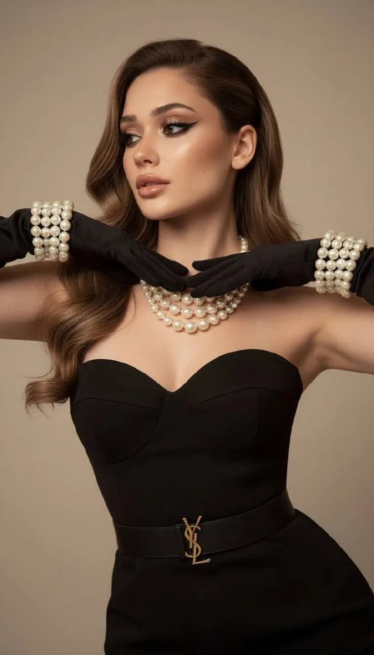 Makeup Necklace And Bracelets In Studio Portrait