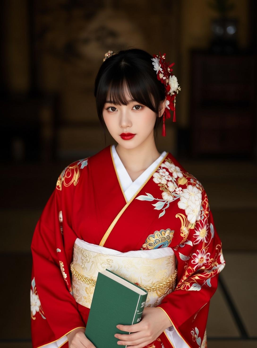 Red Silk Kimono Book