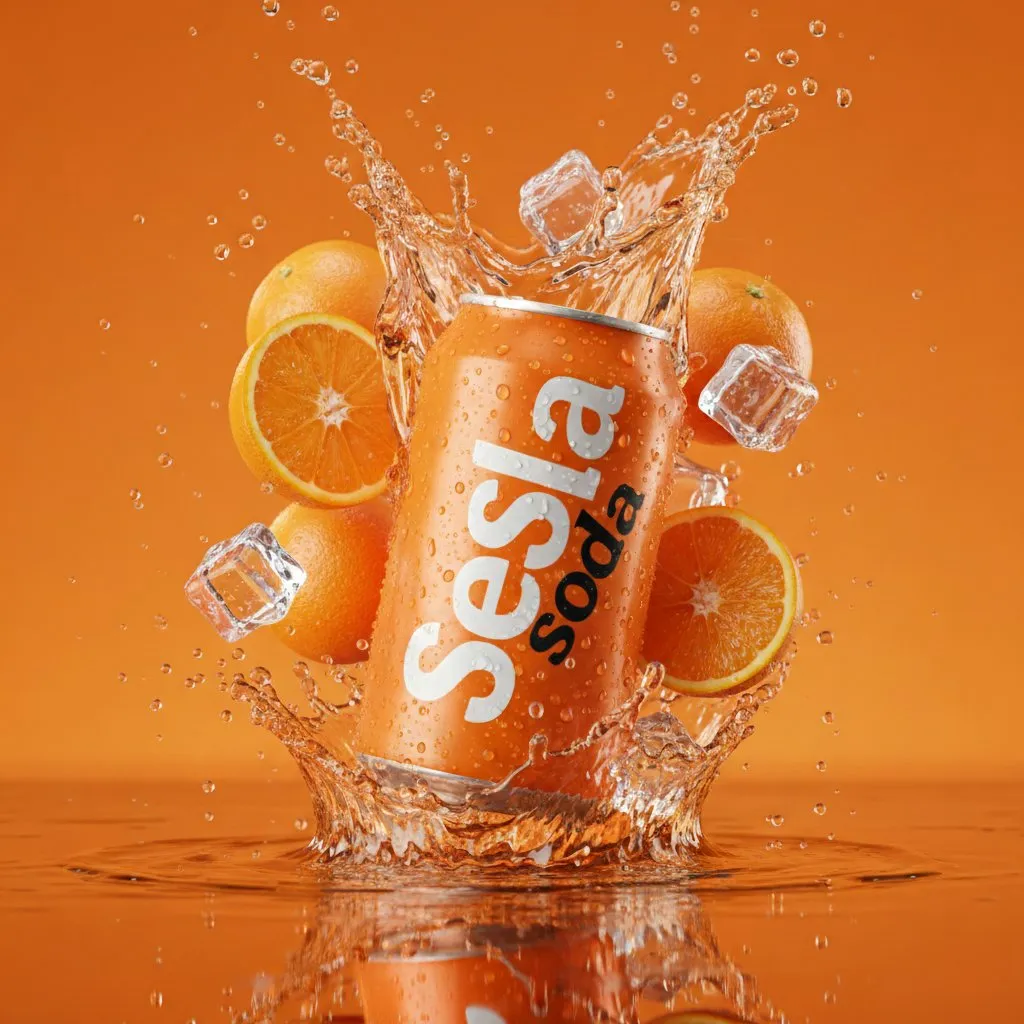 Orange Soda Splash Hyper Realistic 8k
