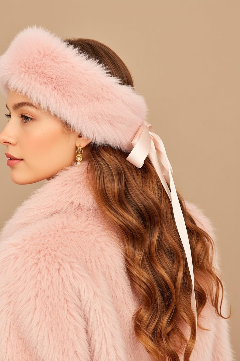 Pink Faux Fur Beige Studio