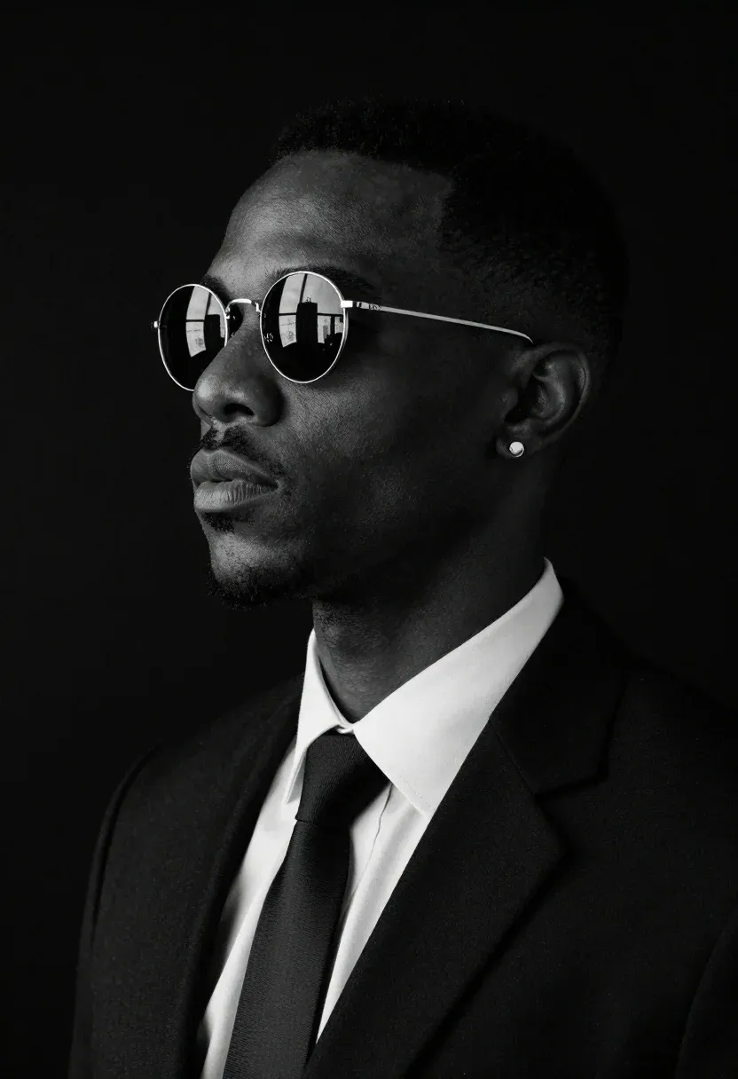 Sunglasses In Studio Portrait