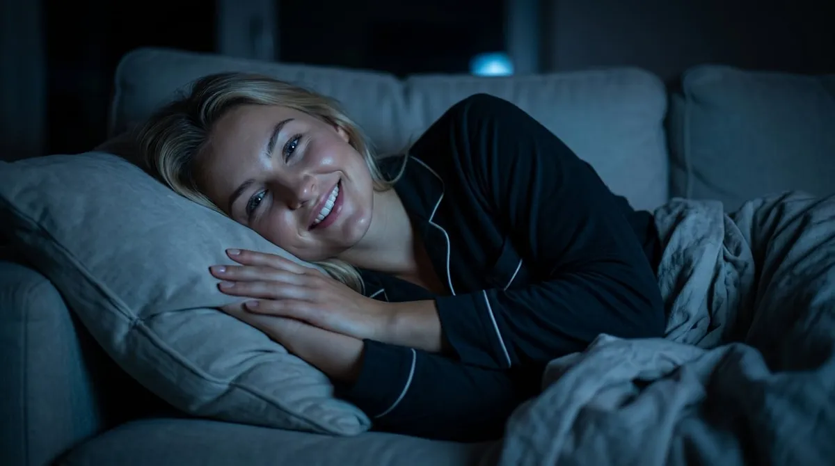 Relaxed Pajamas Blue Tv Light Sofa Night