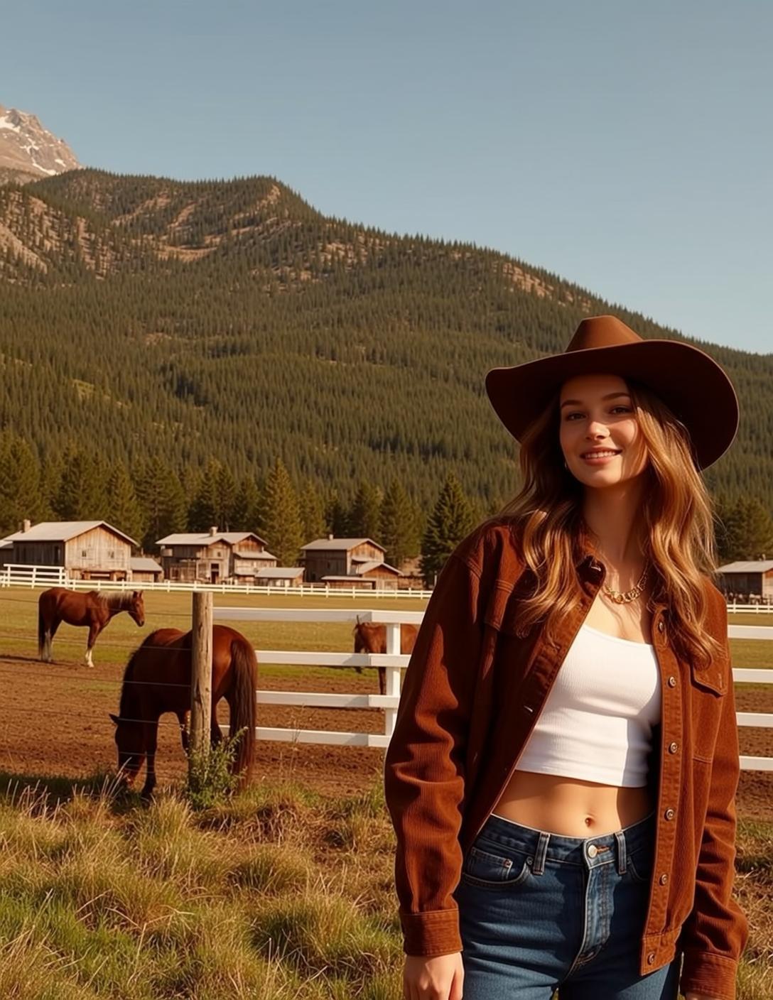 Cowboy Hat Corduroy Jacket Pose