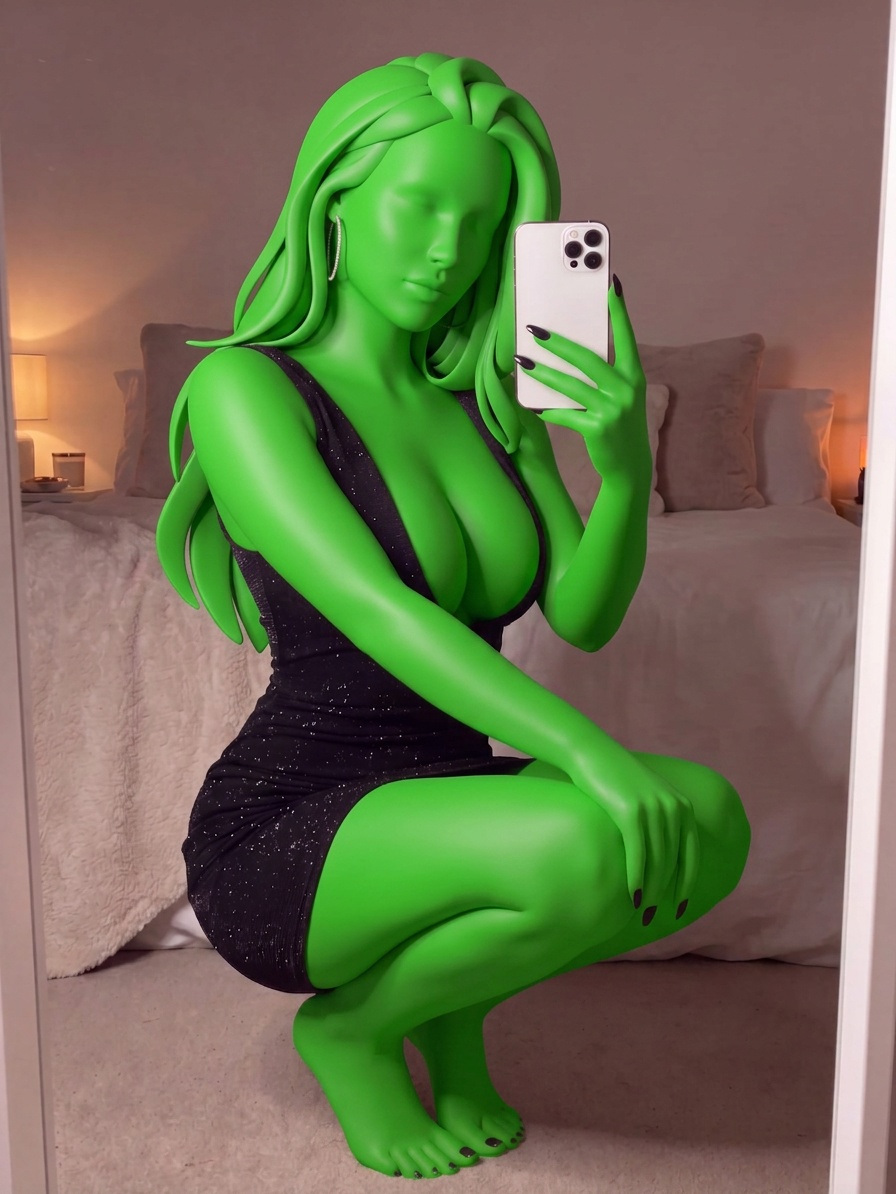 Template for Crouching In Mirror Black Mini Dress Soft Light