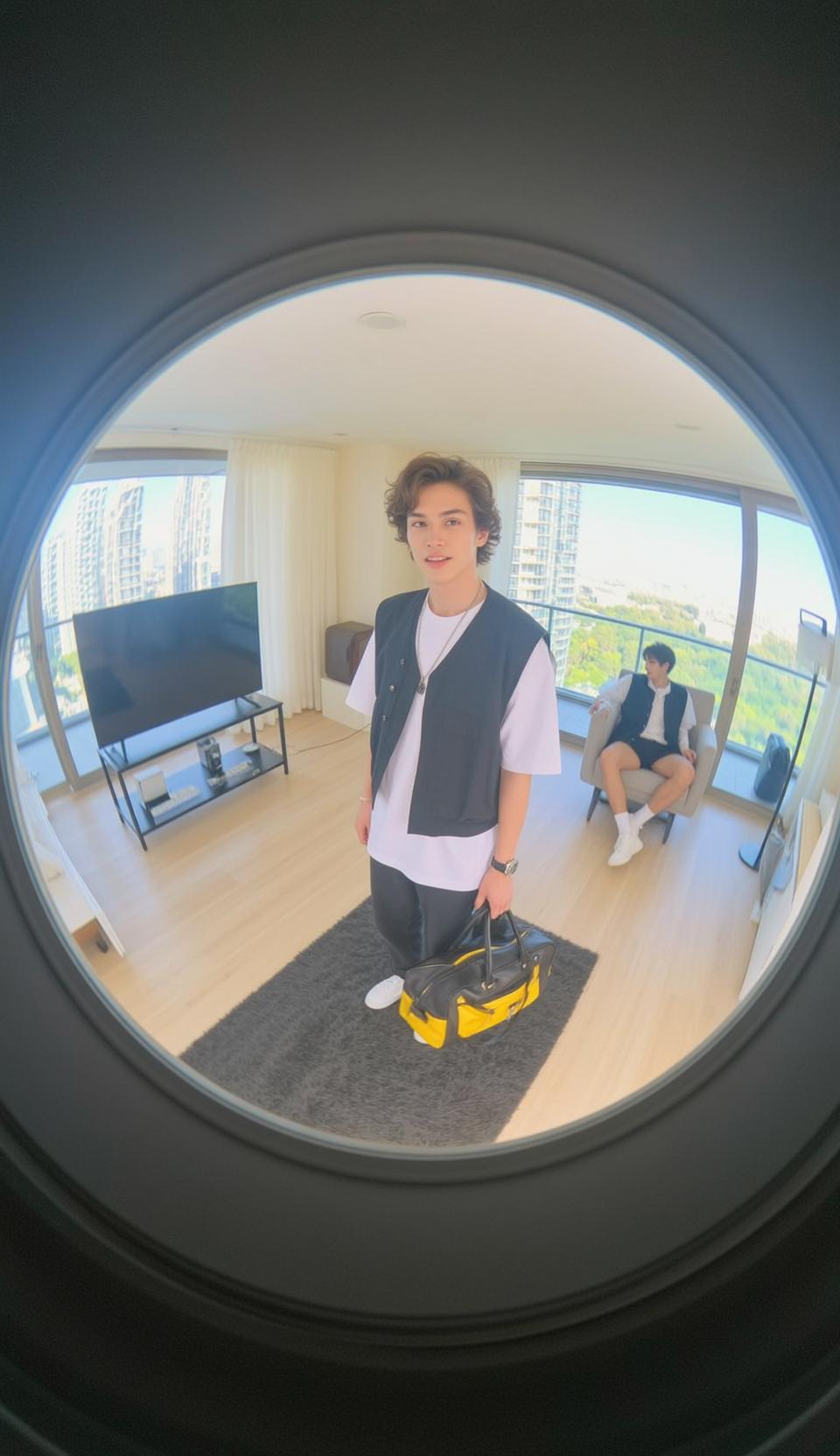 Black Vest Duffel Bag Lobby