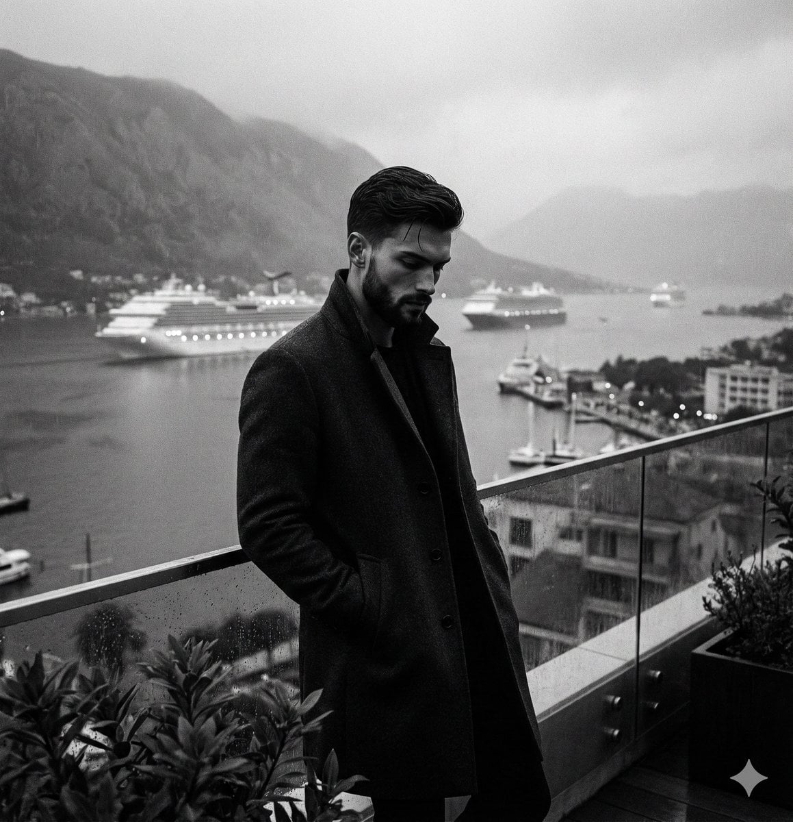 Dark Overcoat Misty Bay Cruise Ships