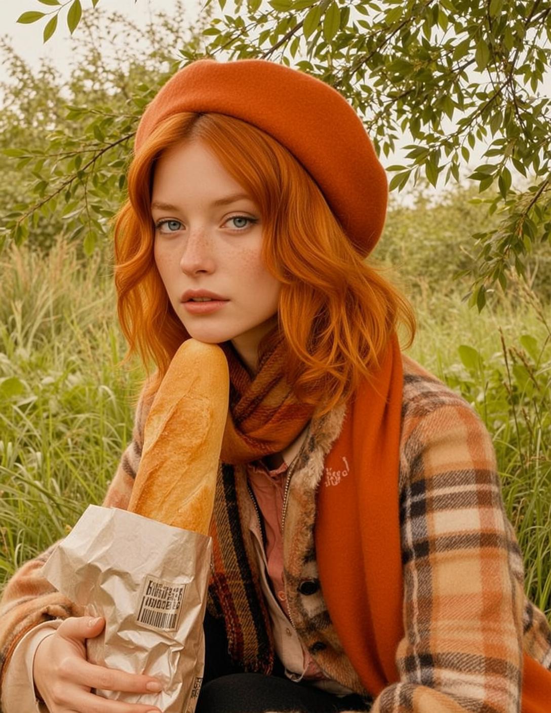Autumn Young Fair Skin Freckles Wavy Red
