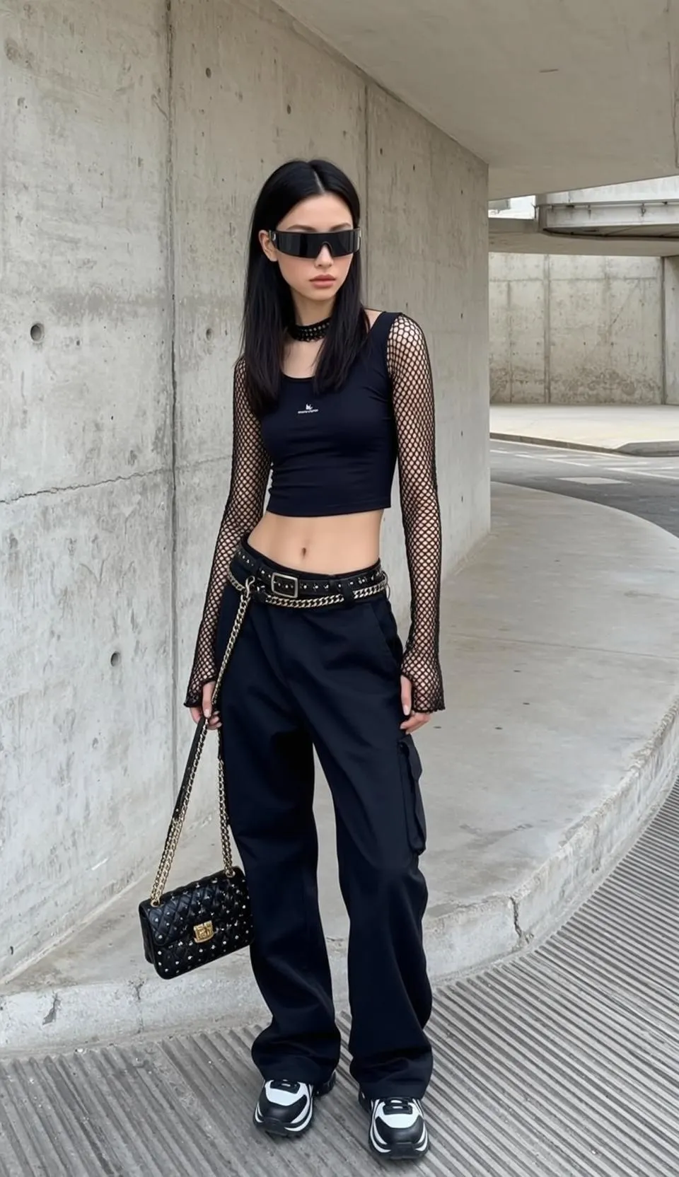 Sunglasses And Necklace In Urban Concrete Structure
