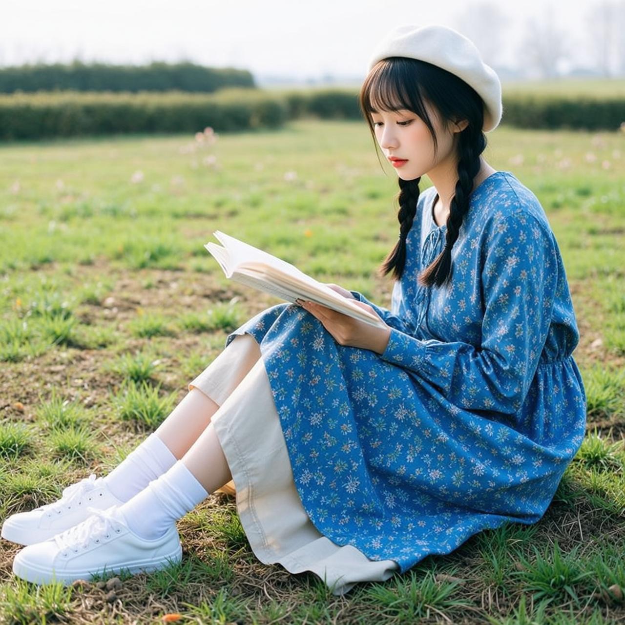 Blue Floral Dress Field