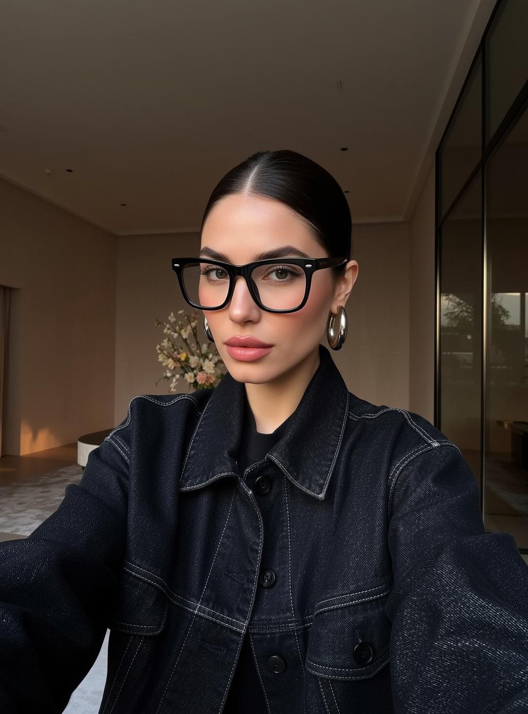 Denim Jacket Glasses Portrait