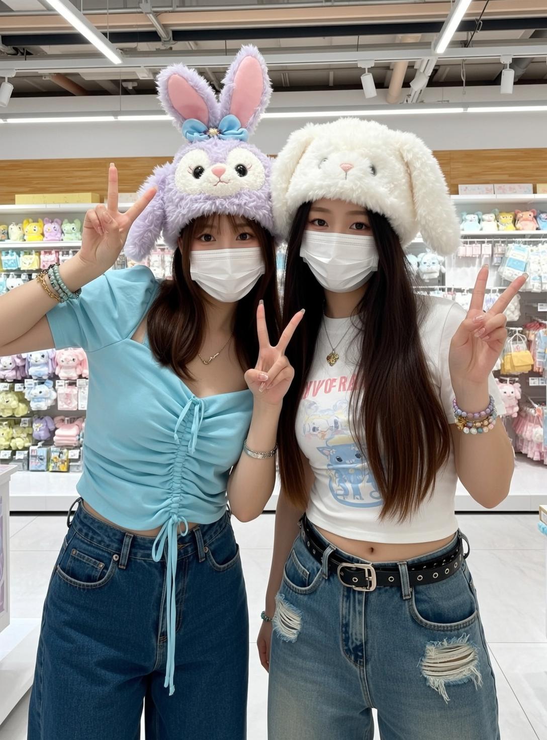 Explore Two Young Women Stand Side-by-side Both
