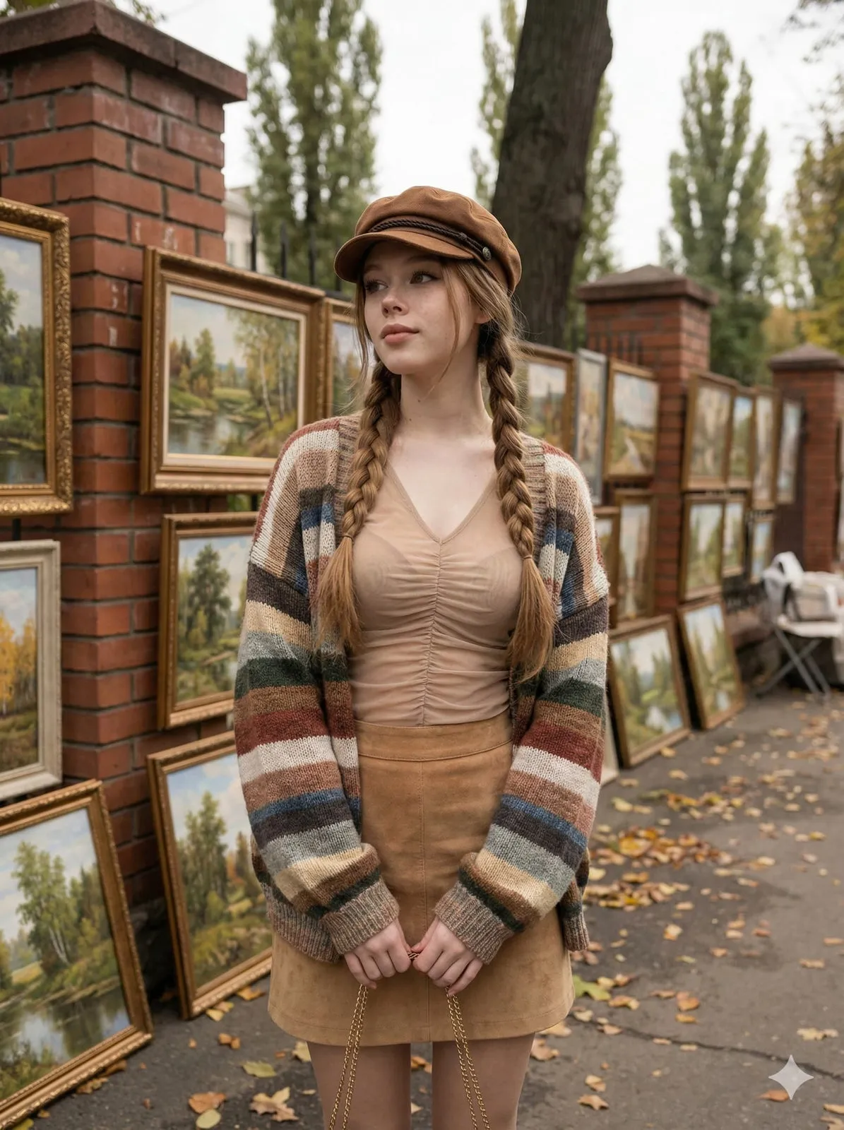 Art Market Cardigan Portrait
