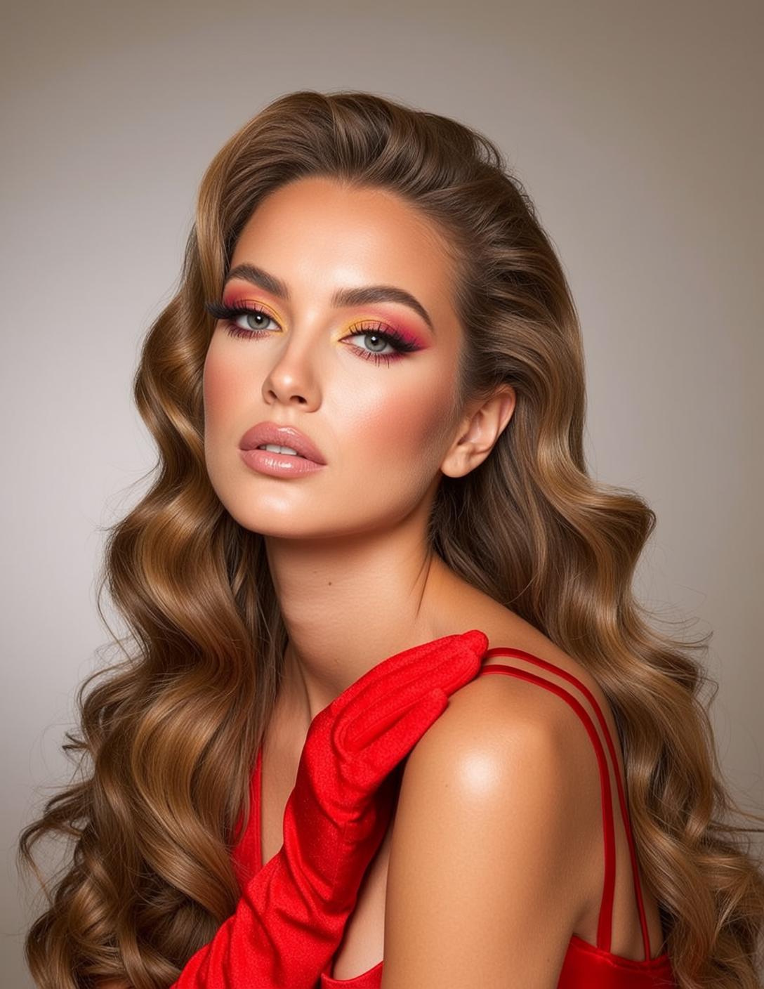 Photorealistic Portrait Young Woman With Neutral Expression Looking Directly The