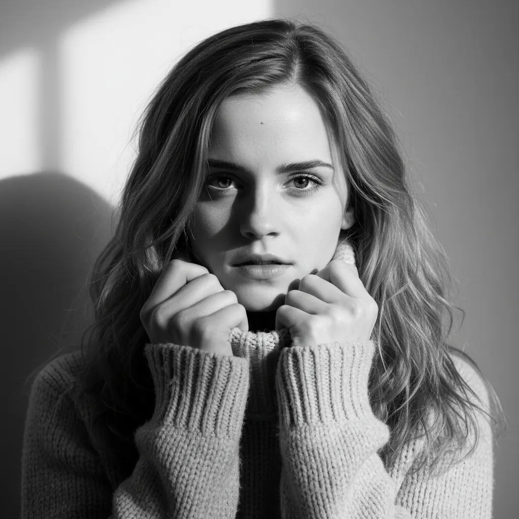 Intense Portrait In Black And White