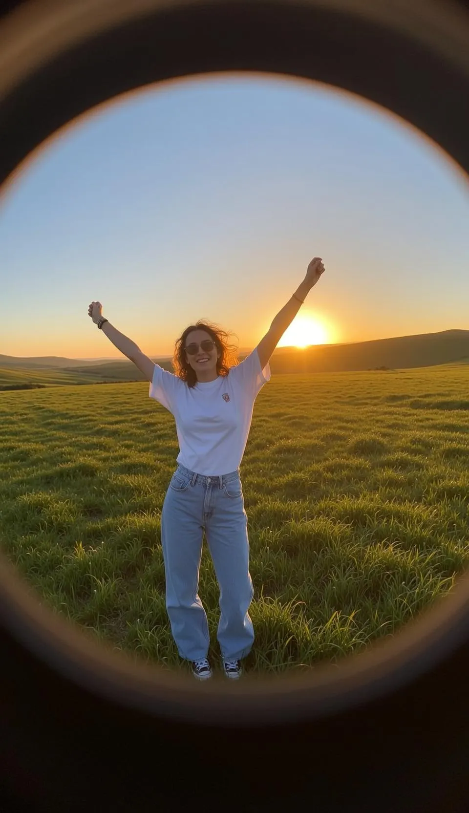 Sunglasses White Tee Baggy Jeans Hills