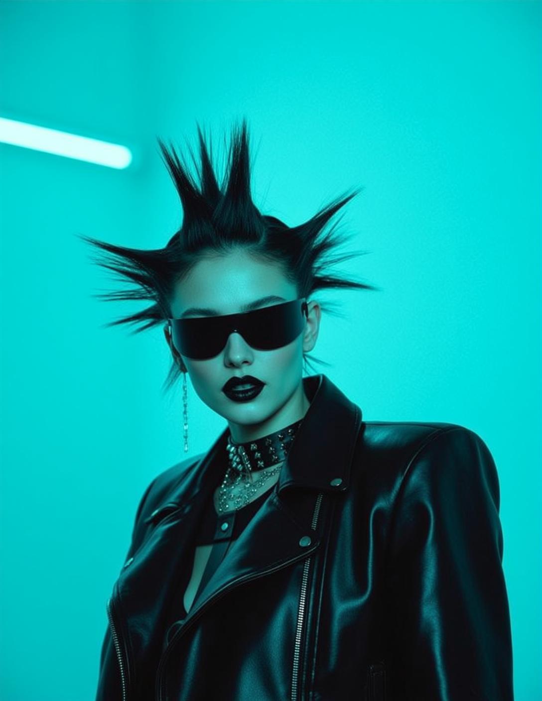 Teal Background Mohawk Portrait