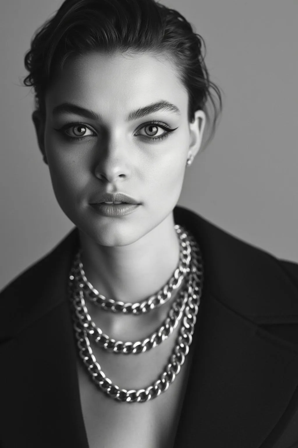 Makeup Earrings And Necklace In Studio Portrait