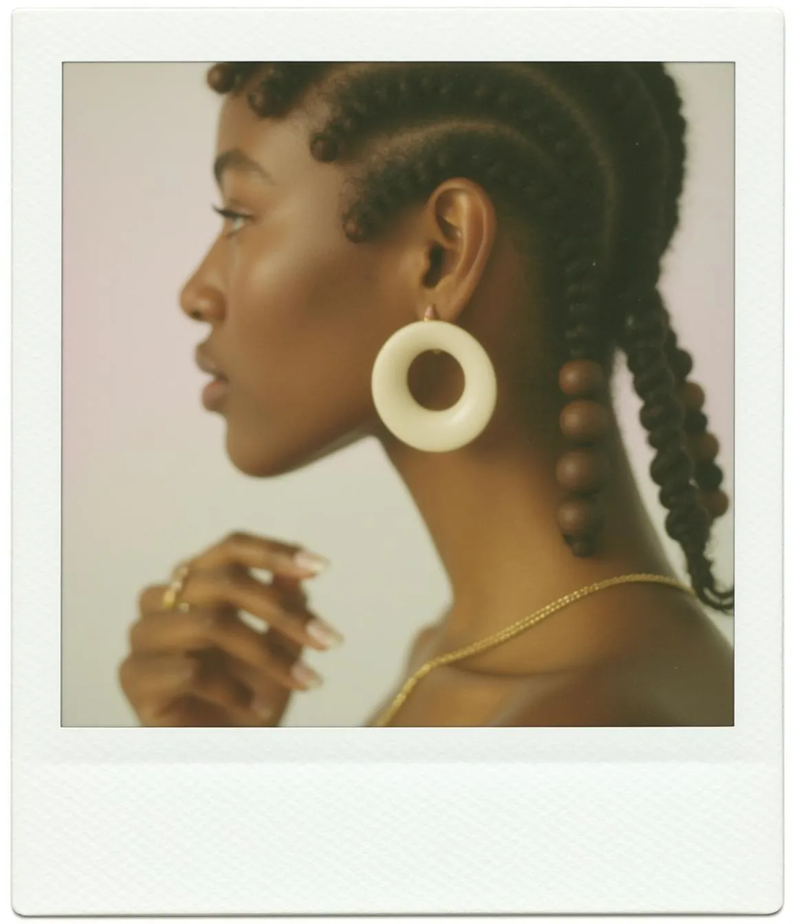 Earrings Necklace And Rings In Studio Portrait