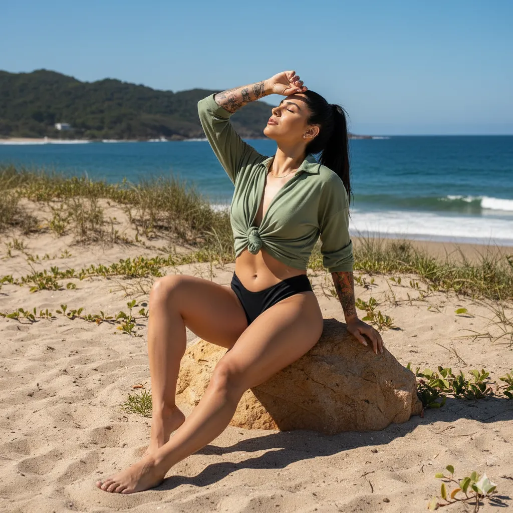 Earrings And Bracelets In Beach Portrait