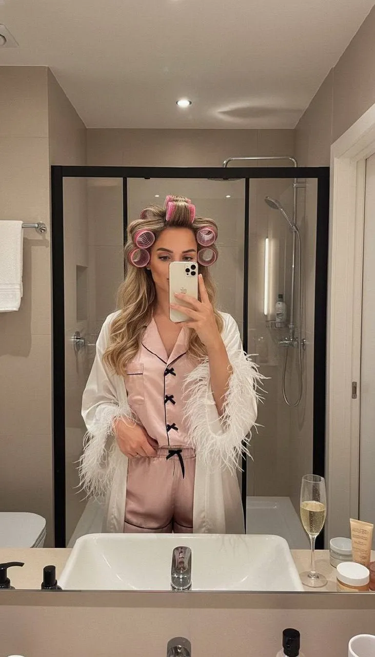 Pink Bow Bathroom Selfie