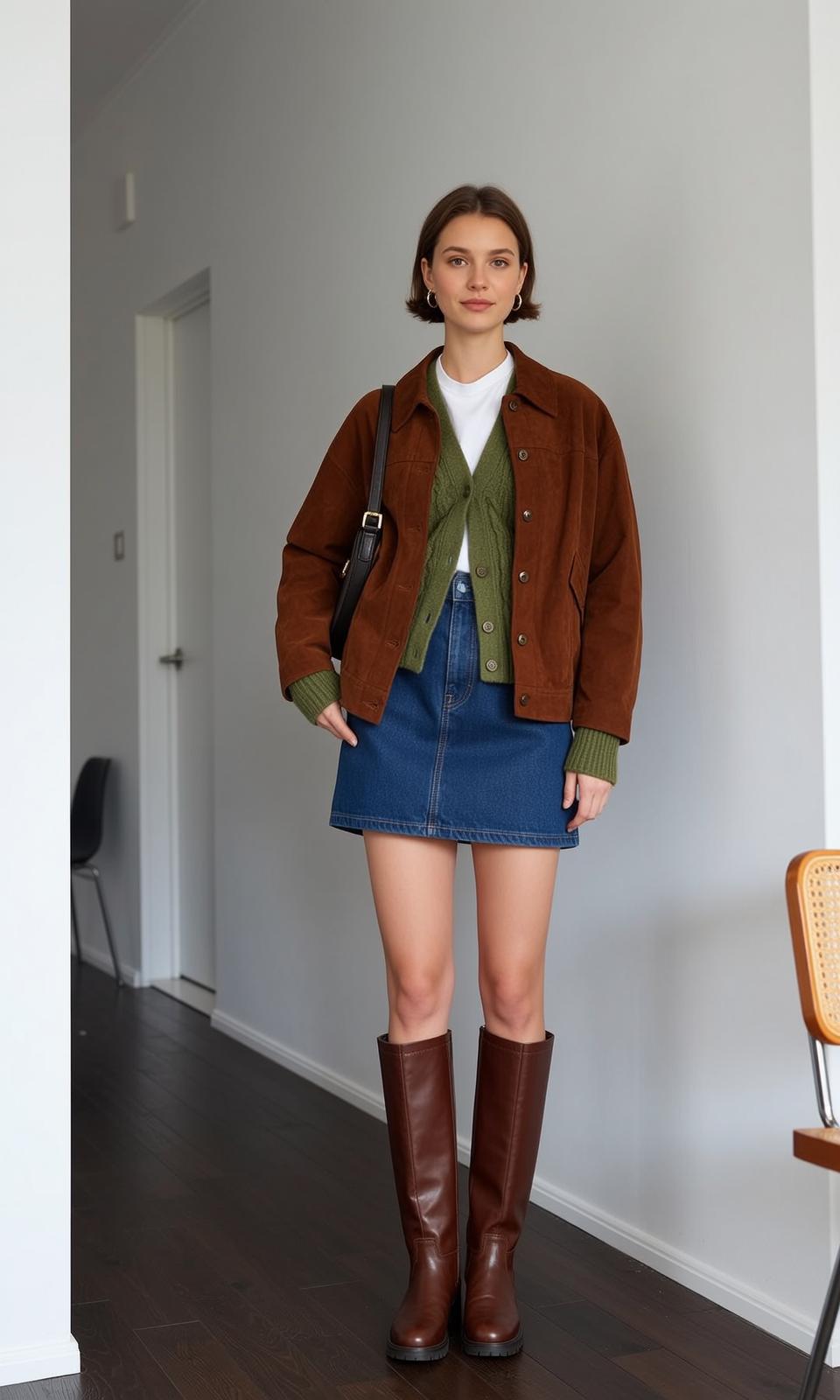 Autumn Young Short Brown Bob Fair White