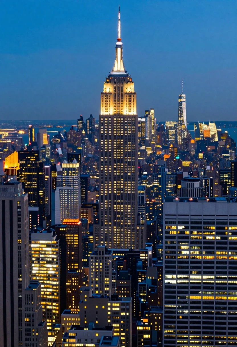 Majestic High-angle Aerial View The New York City Skyline Twilight