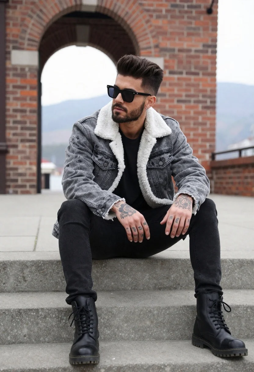 Subject Handsome Young Man With Styled Dark Hair And Beard reference photo