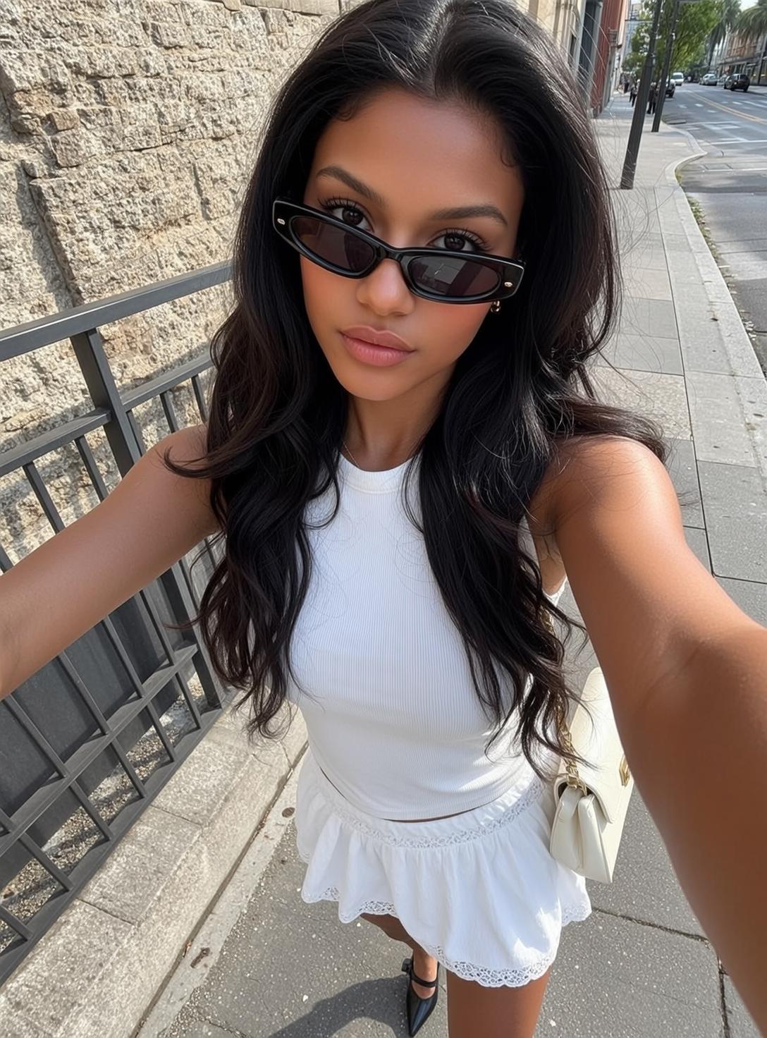 Explore Captured High-angle Selfie-style Looking Directly Neutral