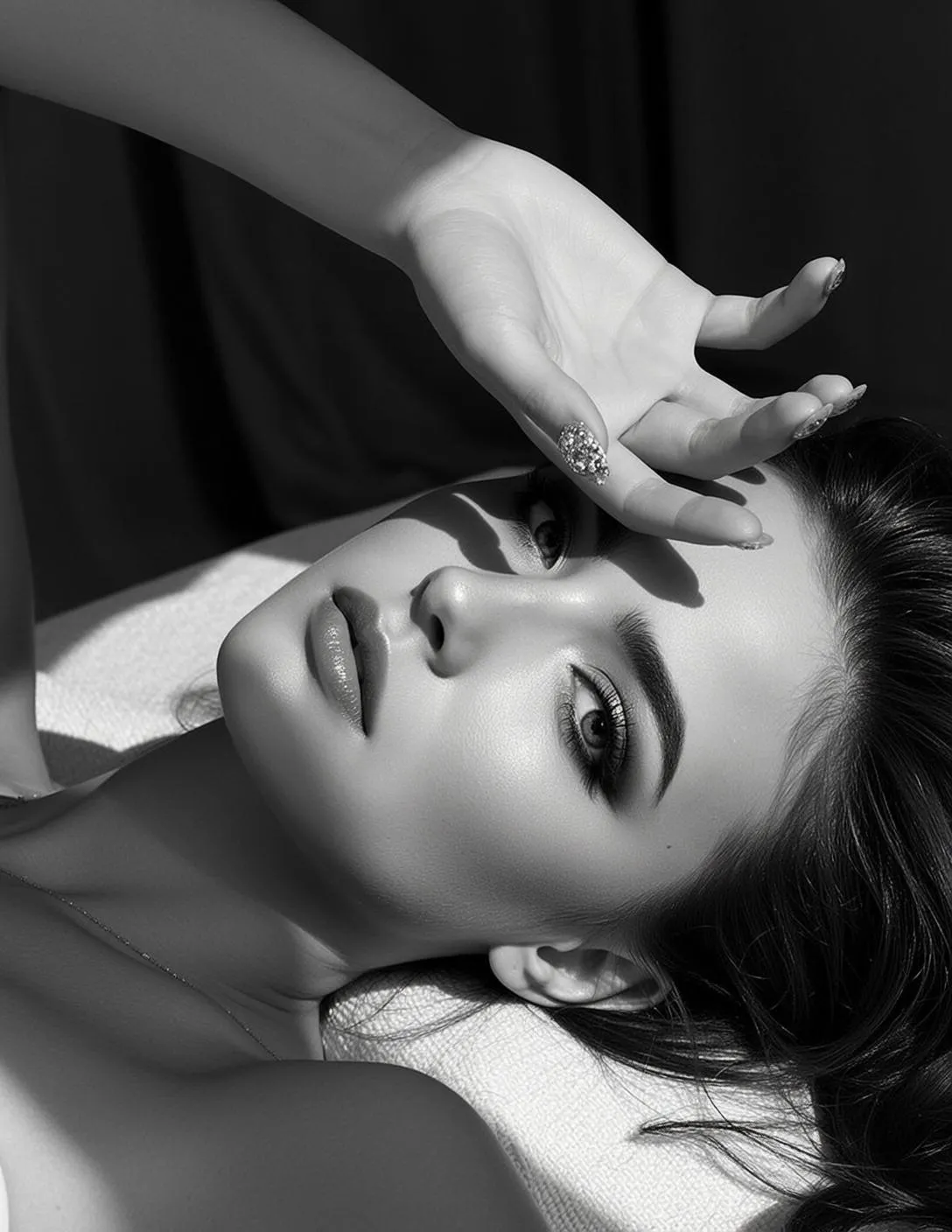 Makeup Necklace And Rings In Fashion Portrait