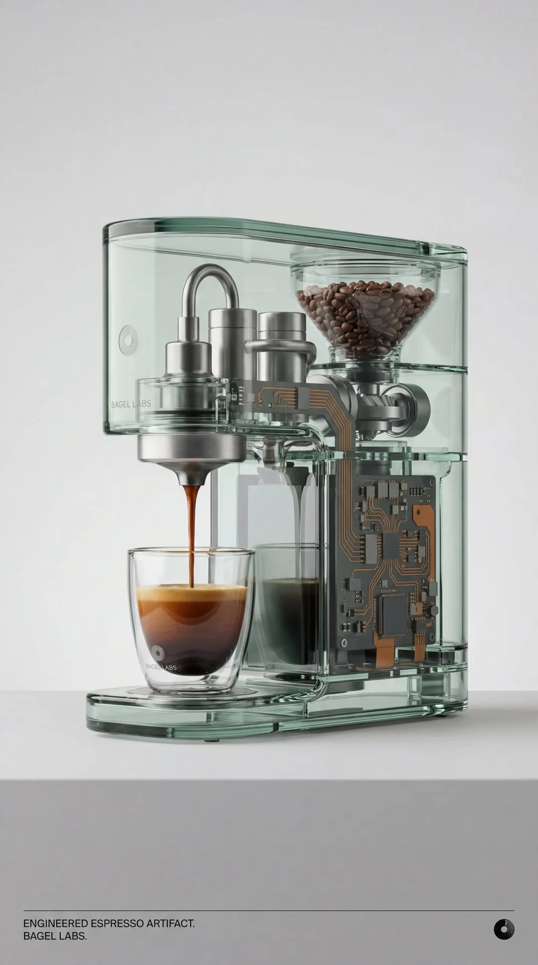 Glass Coffee Machine Pouring Coffee