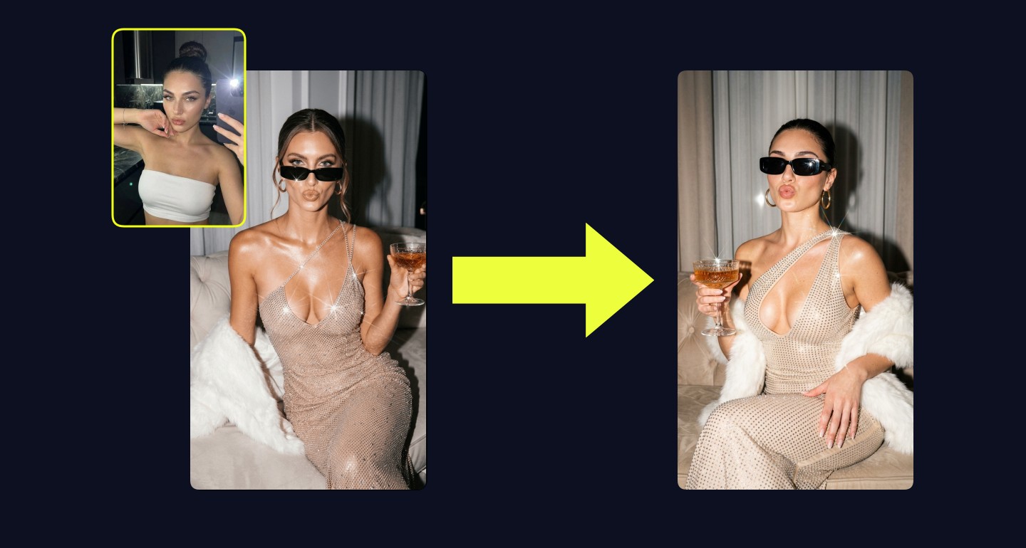 Lily remix walkthrough for Seated Woman Champagne Gown Velvet Sofa Cocktail