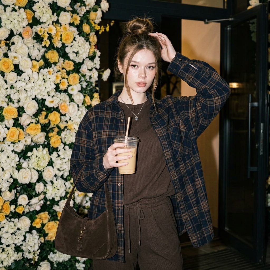 Flower Wall Drink Entrance Medium Shot
