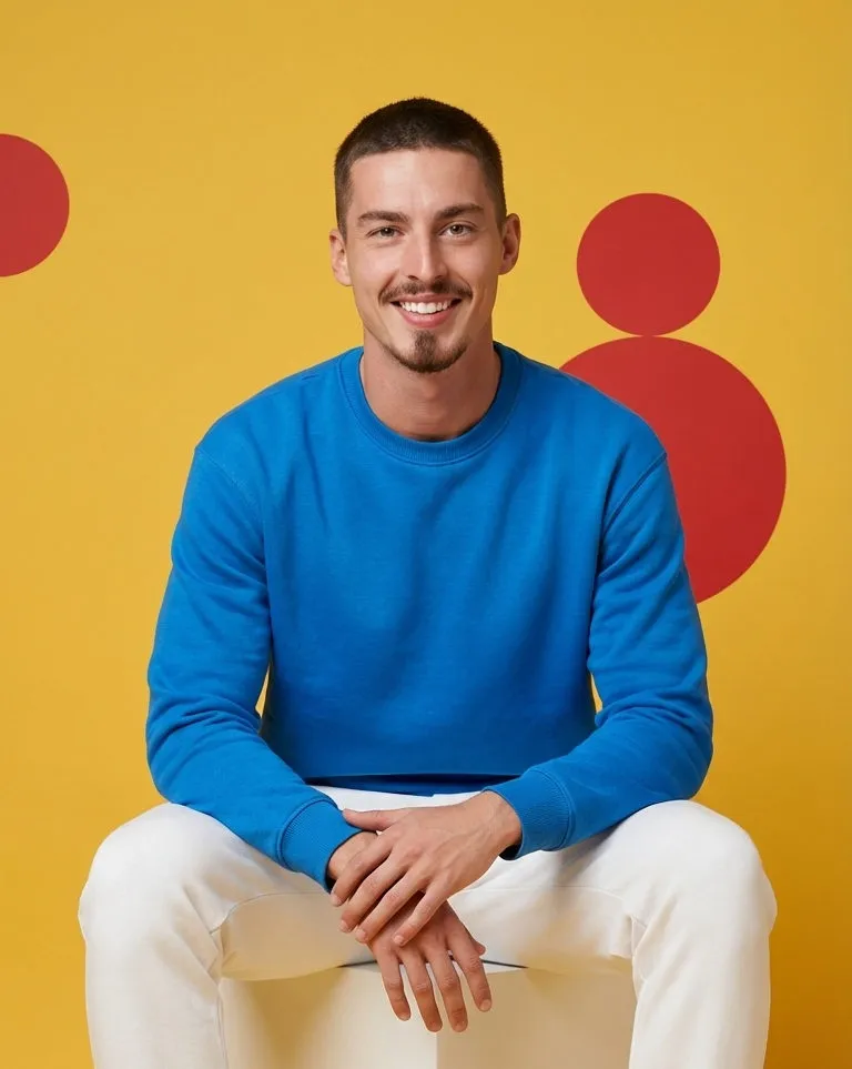 Yellow Cyclorama Cube Pose