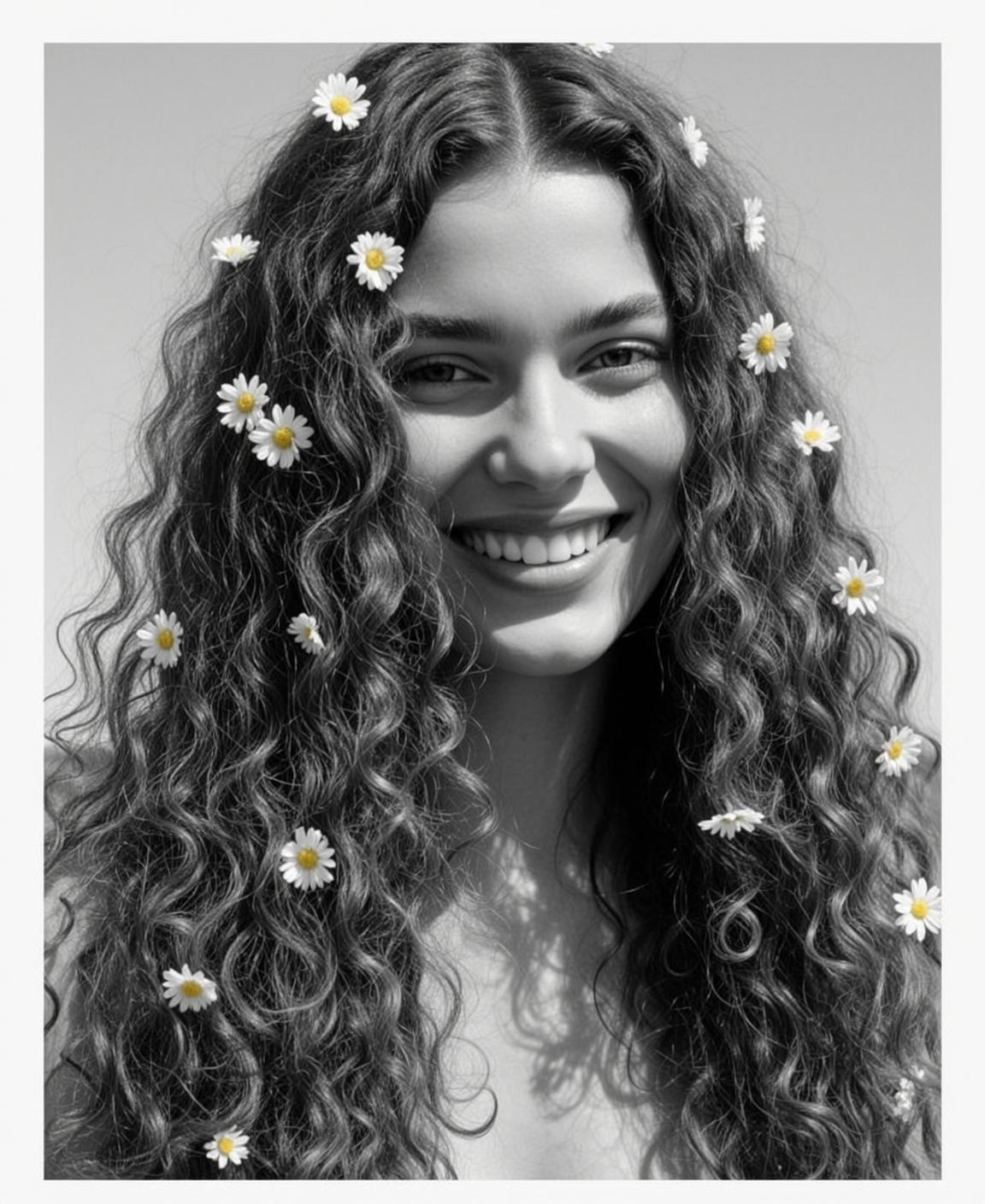 Medium Shot Portrait Orientation Black And White Photograph Young Woman